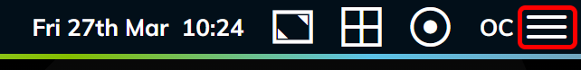 Menu icon (three horizontal lines) in the top right corner